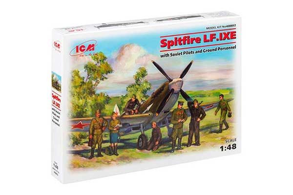 Spitfire LF.IXE с фигурами советских пилотов и техников (ICM 48802) 1/48