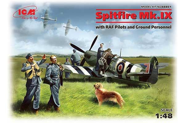 Spitfire Mk.IX с с пилотами и техниками (ICM 48801) 1/48 Spitfire Mk.IX с с пилотами и техниками (ICM 48801) 1/48