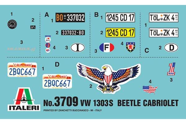 VW1303S Beetle Cabriolet (ITALERI 3709) 1/24