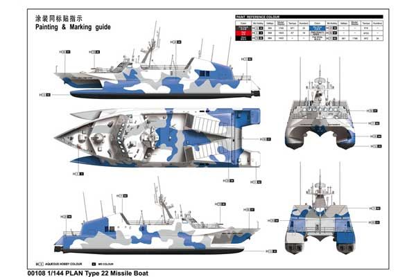 Ракетный катер Type 22 PLAN (Trumpeter 00108) 1:144