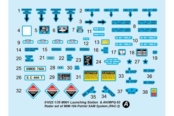 Пусковая установка M901 и радар AN/MPQ-53 в комплекте ЗРК MIM-104 Patriot (PAC-2) (Trumpeter 01022) 1/35