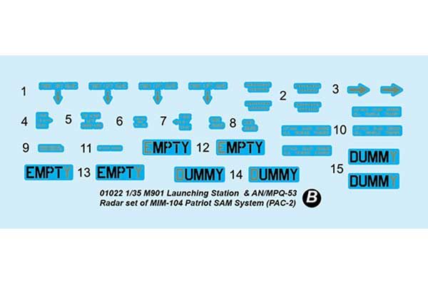 Пусковая установка M901 и радар AN/MPQ-53 в комплекте ЗРК MIM-104 Patriot (PAC-2) (Trumpeter 01022) 1/35