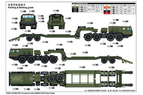 МАЗ-545. Тягач с полуприцепом ЧМЗАП-5247Г (Trumpeter 01089) 1/35