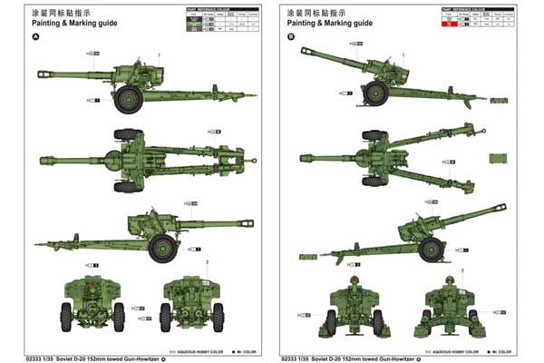 Д-20 радянська 152-мм гармата-гаубиця (Trumpeter 02333) 1/35