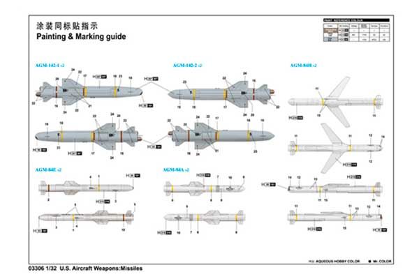 Ракеты - авиационное вооружение США (Trumpeter 03306) 1/32