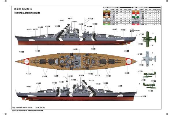 Bismarck німецький лінкор (Trumpeter 03702) 1/200