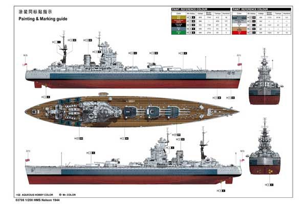 HMS Nelson 1944 (Trumpeter 03708) 1/200