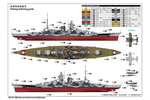 Scharnhorst німецький лінкор (Trumpeter 03715) 1/200