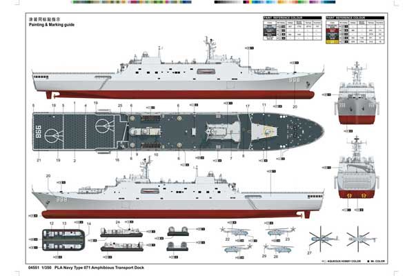 Type 071 Amphibious Transport Dock (Trumpeter 04551) 1/350
