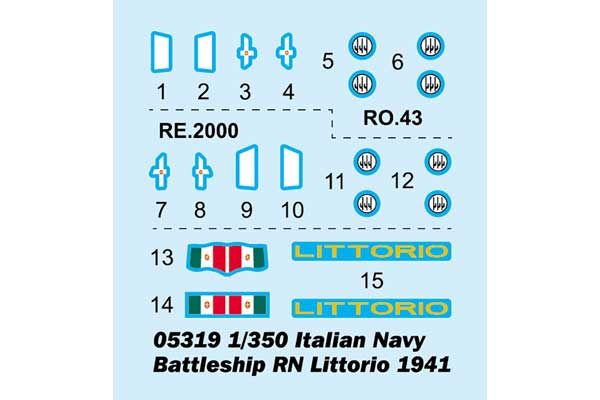 Итальянский линкор RN Littorio 1941 (Trumpeter 05319) 1/350