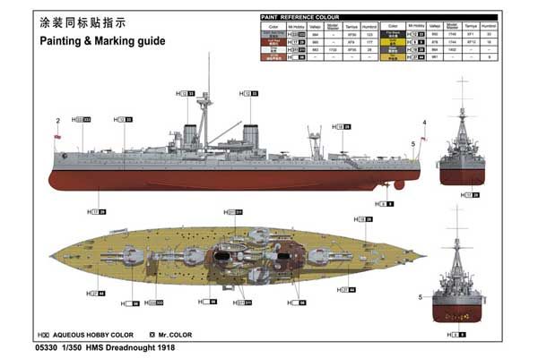 HMS Dreadnought 1918 (Trumpeter 05330) 1/350