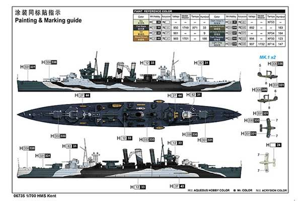 HMS Kent (Trumpeter 06735) 1/700