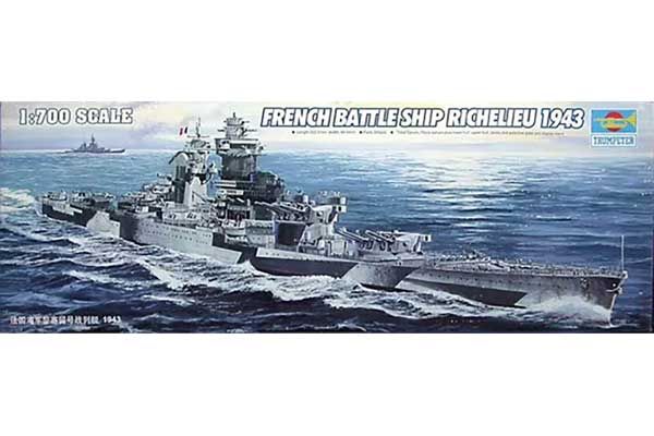 Французский линкор Richelieu 1943 (Trumpeter 05750) 1/700