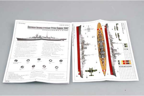 Немецкий крейсер Prinz Eugen 1942 (Trumpeter 05766) 1/700