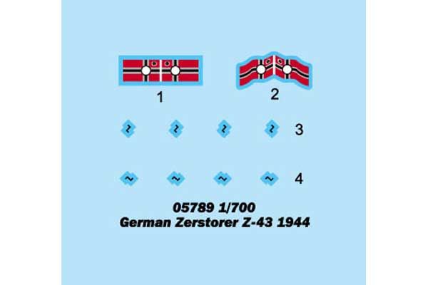Zerstorer Z-43, 1944 (Trumpeter 05789) 1/700