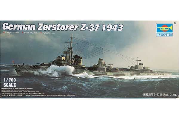 Есмінець Zerstorer Z-37 1943 (Trumpeter 05791) 1/700 Есмінець Zerstorer Z-37 1943 (Trumpeter 05791) 1/700