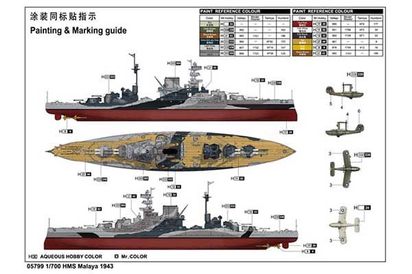 HMS Malaya 1943 (Trumpeter 05799) 1/700