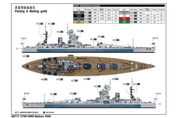 HMS Nelson 1944 (Trumpeter 06717) 1/700