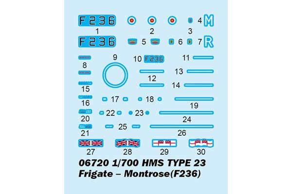 Фрегат HMS TYPE 23 – Montrose (F236) (Trumpeter 06720) 1/700