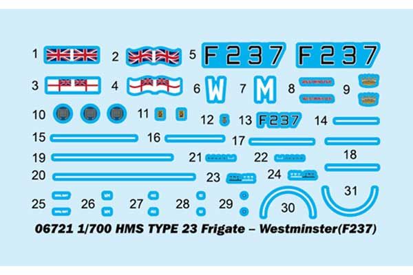 HMS TYPE 23 Frigate – Westminster(F237) (Trumpeter 06721) 1/700