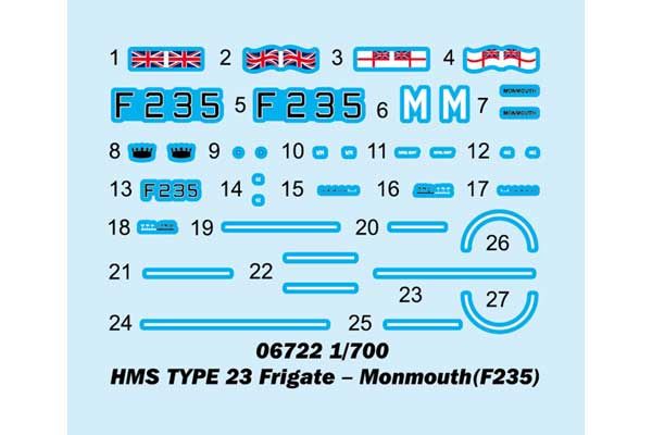 HMS TYPE 23 Frigate – Monmouth (F235) (Trumpeter 06722) 1/700