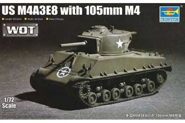 M4A3E8 с 105mm орудием M4 (Trumpeter 07168) 1/72 M4A3E8 с 105mm орудием M4 (Trumpeter 07168) 1/72