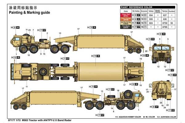 M983 тягач с радаром AN/TPY-2 X (Trumpeter 07177) 1/72