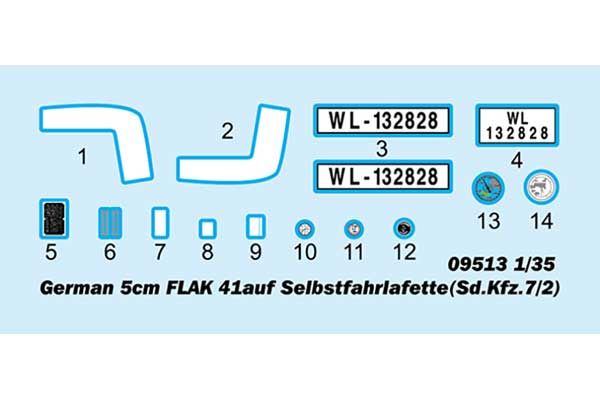 5cm FLAK 41auf Selbstfahrlafette(Sd.Kfz.7/2) (Trumpeter 09513) 1/35