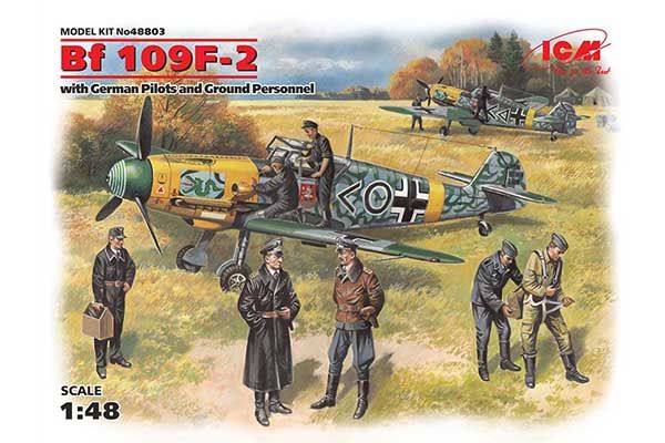 Bf 109F-2 с пилотами и техниками ВВС Германии (ICM 48803) 1/48