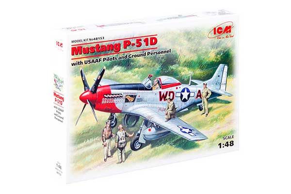 Mustang P-51D з пілотами і техніками США (ICM 48153) 1/48