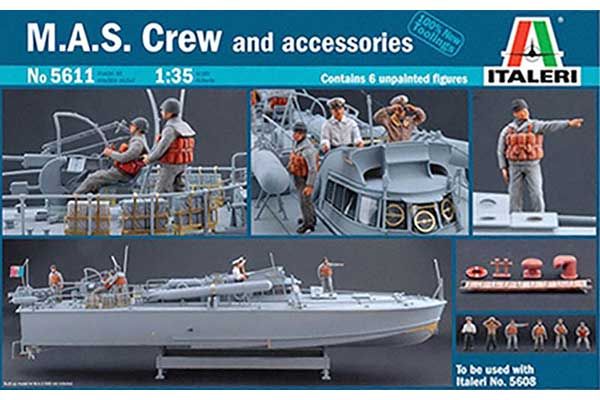 Экипаж катера M.A.S. и аксессуары (ITALERI 5611) 1/35 Экипаж катера M.A.S. и аксессуары (ITALERI 5611) 1/35